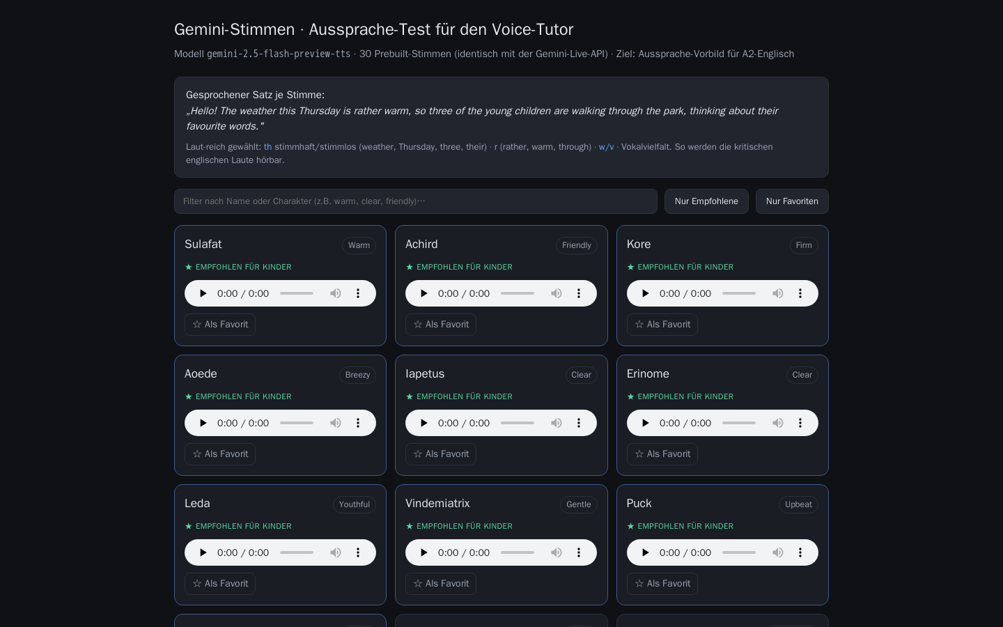 Vorschau Voicetutor Voices